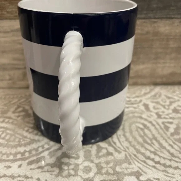 Disney Cruise Line Navy White Striped Rope Handle Coffee Mug FAC-014182-19167 - Picture 4 of 8